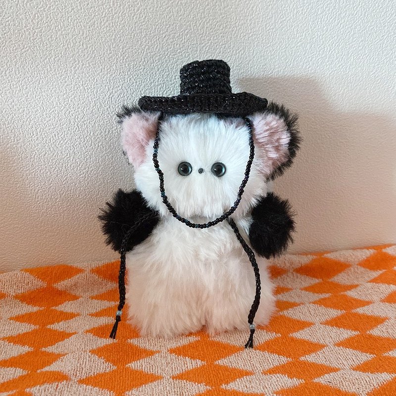 Halloween Jeoseung Saja Korean traditional hat gat, witch hat, crochet cat doll - 公仔/玩偶 - 其他材質 橘色
