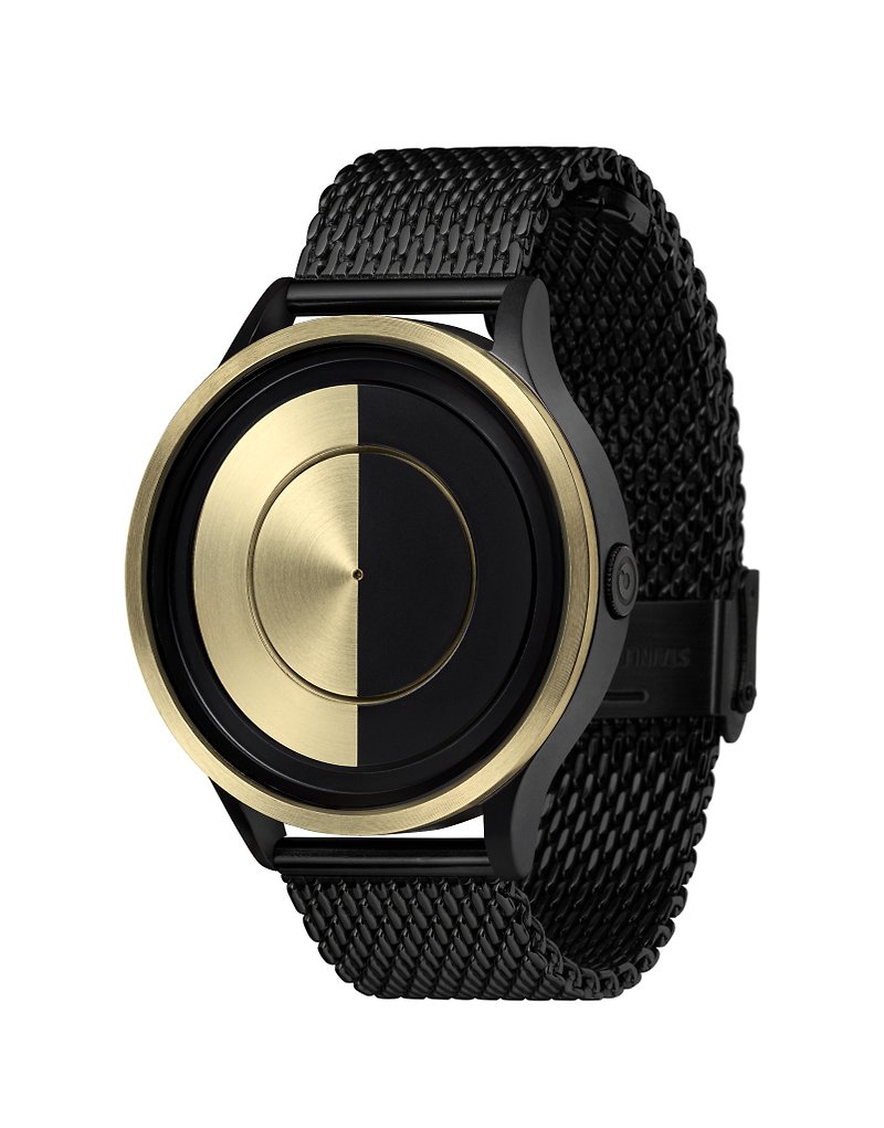 ムーンシリーズウォッチLUNARゴールド（ブラック/ゴールド、ブラック/ゴールド）*メッシュストラップ - 腕時計 - ステンレススチール ブラック