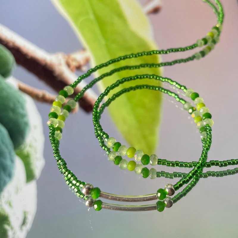 Fruit & Vegetable Collection - 011 Sugar Apple Silver Necklace - Necklaces - Silver Green