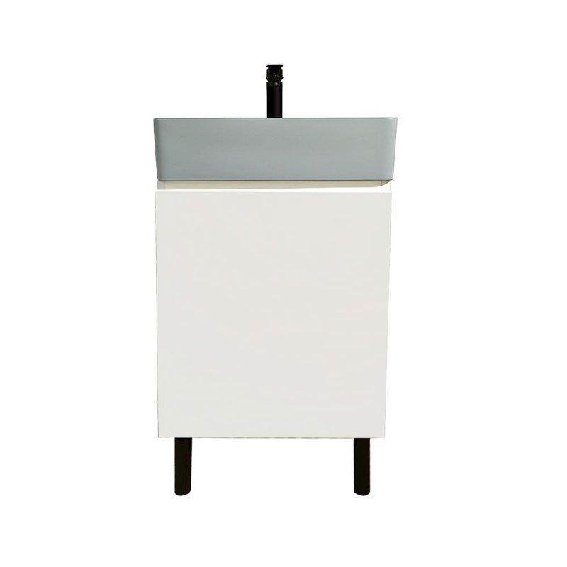 【MULTI】MIT台灣製造工廠直營 霧黑龍頭+灰藍彩盆+KD浴櫃50cm - 衛浴用品/浴室收納 - 其他材質 