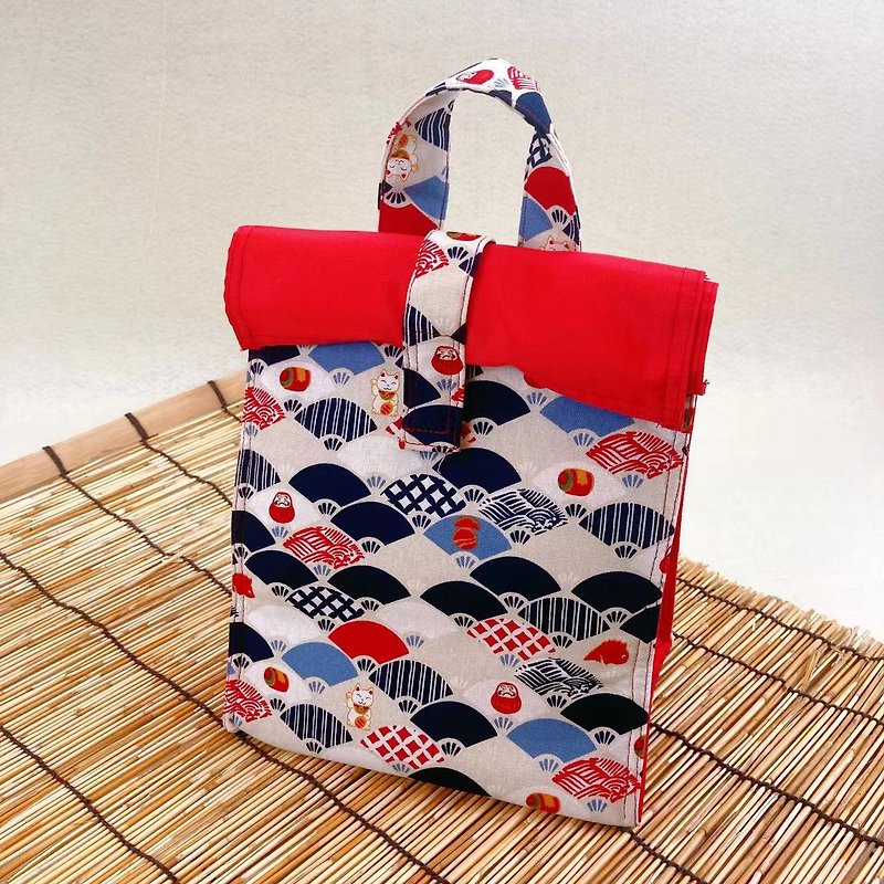 Japanese bento bag - Japanese fan - Handbags & Totes - Cotton & Hemp 