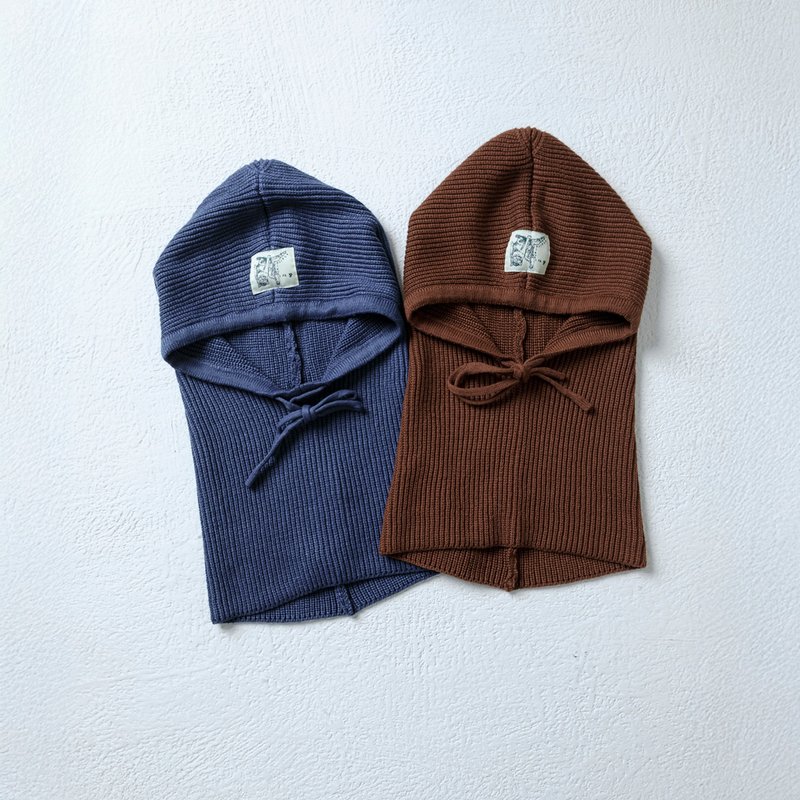 妝點一體連帽細織紋圍脖 - 頸巾/披肩 - 羊毛 多色