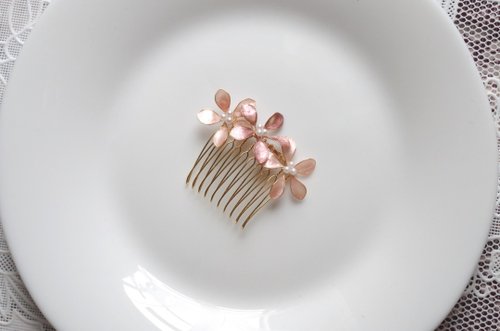 お花のコーム♡ピンク LOVECHROME ラブクロム 公式 K24GPツキ ローズゴールド 美髪コーム
