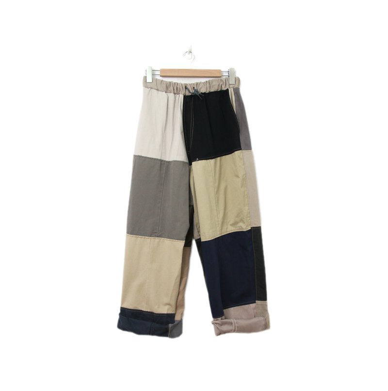 Back to Green-再製拼接褲 撞色系拼布//p-03 vintage pants - 男長褲/休閒褲 - 棉．麻 