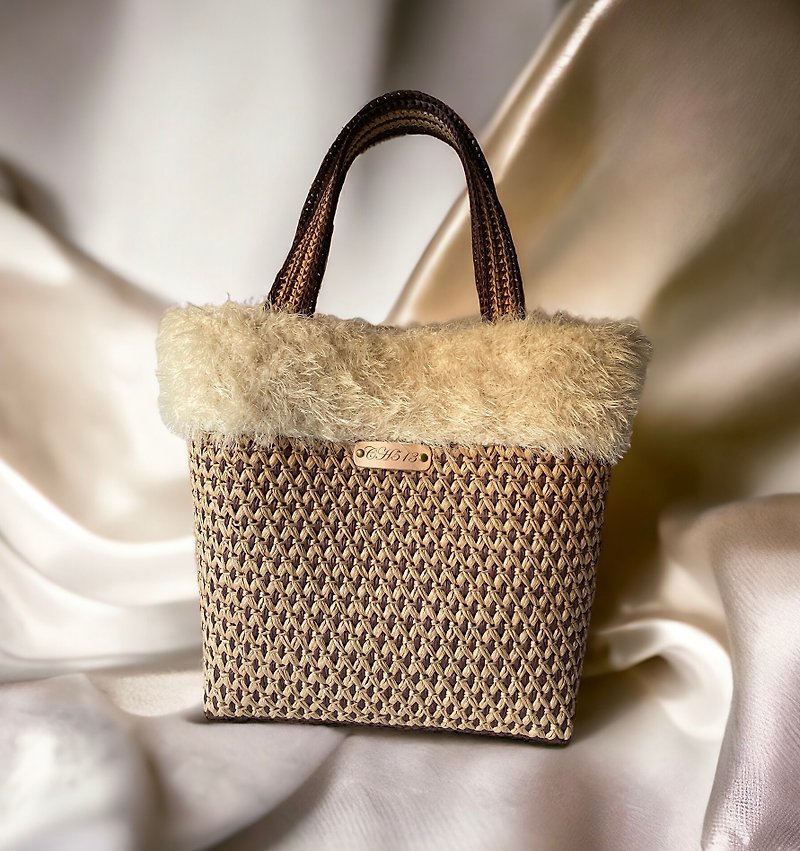 Plaid velvet tote bag - Handbags & Totes - Other Man-Made Fibers 