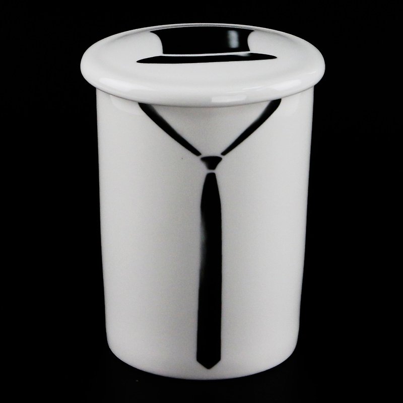 Engels Co. Gentleman's Mug with Lid & Coaster - Mugs - Porcelain Black