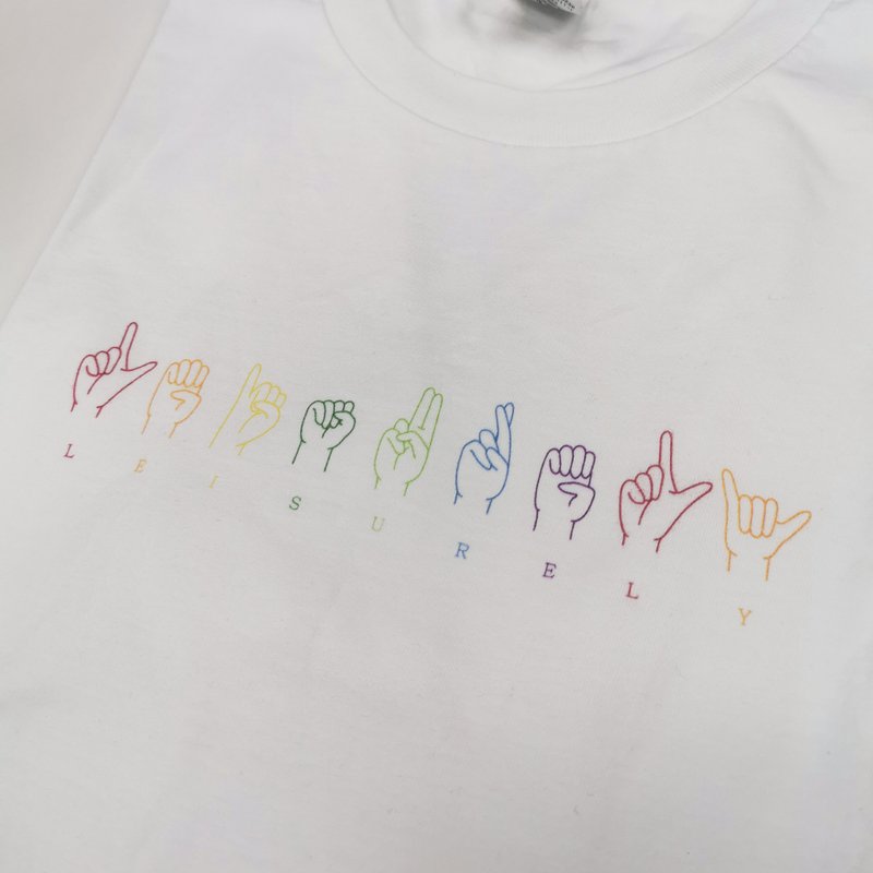 香港手語系列 | 英文手語Tee | 燙印 | - 客製化 - 帽T/大學T - 棉．麻 