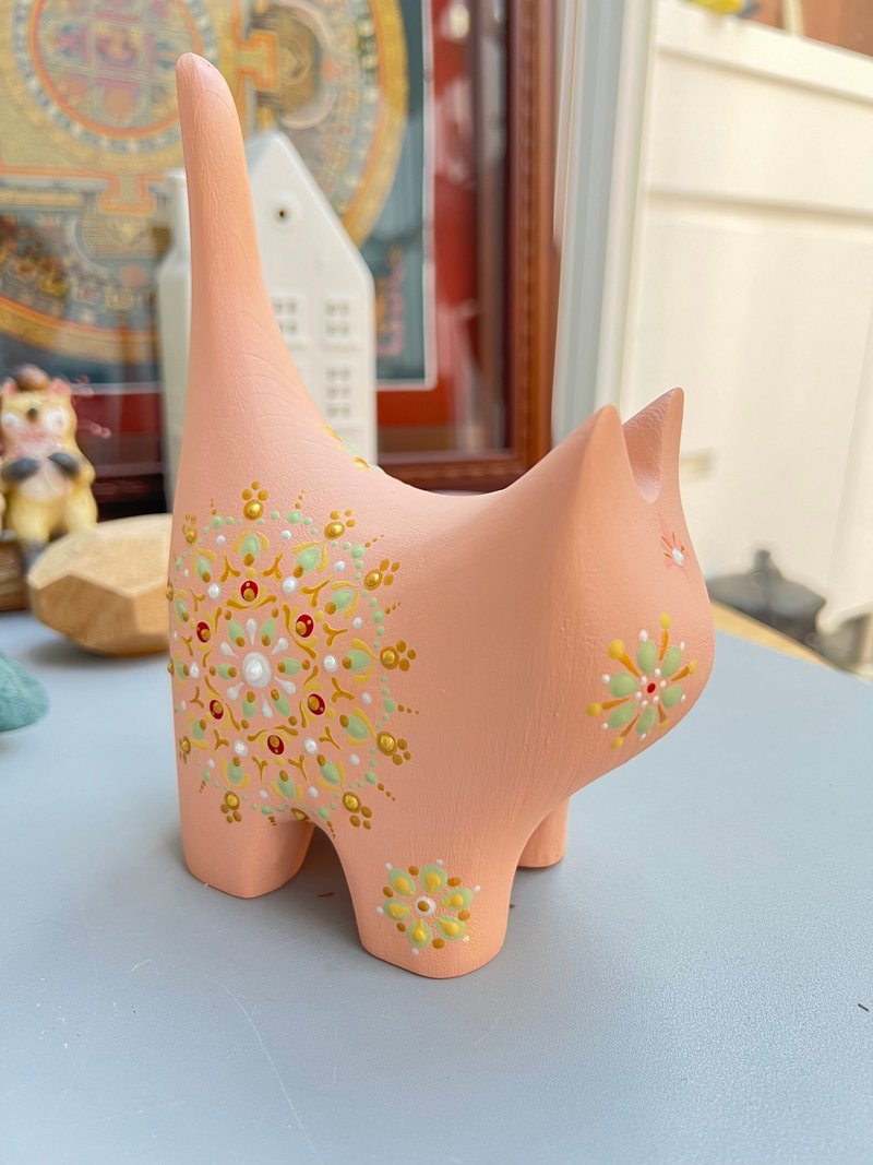 立體療癒曼陀羅作品 - 唐風系貓咪(小) - 擺飾/家飾品 - 其他材質 紫色