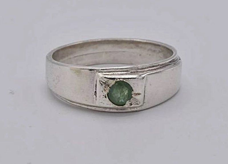 天然祖母綠戒指，未加熱、未處理。男女皆可佩戴的祖母綠戒指。 - 戒指 - 寶石 綠色