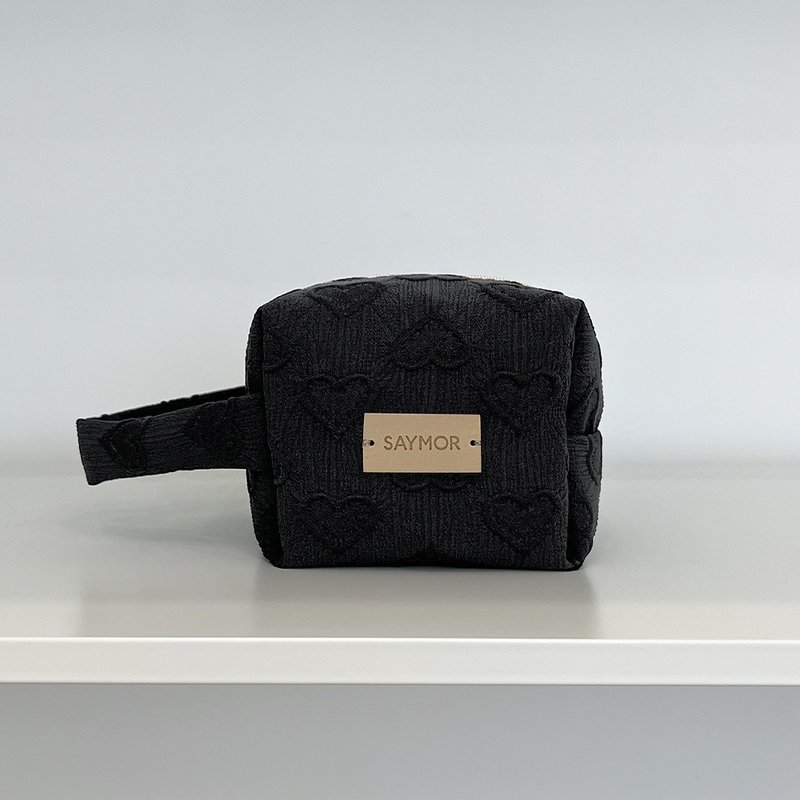 Cushion pouch_lovely black - Toiletry Bags & Pouches - Other Materials Black