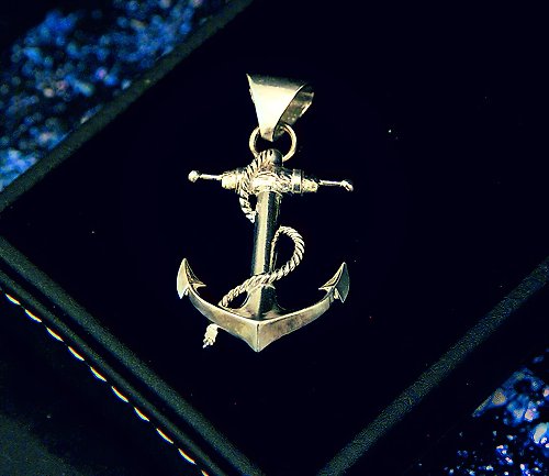 The Groovy Inc. Anchor Sterling Silver Pirate Sailor Pendant Handcrafted