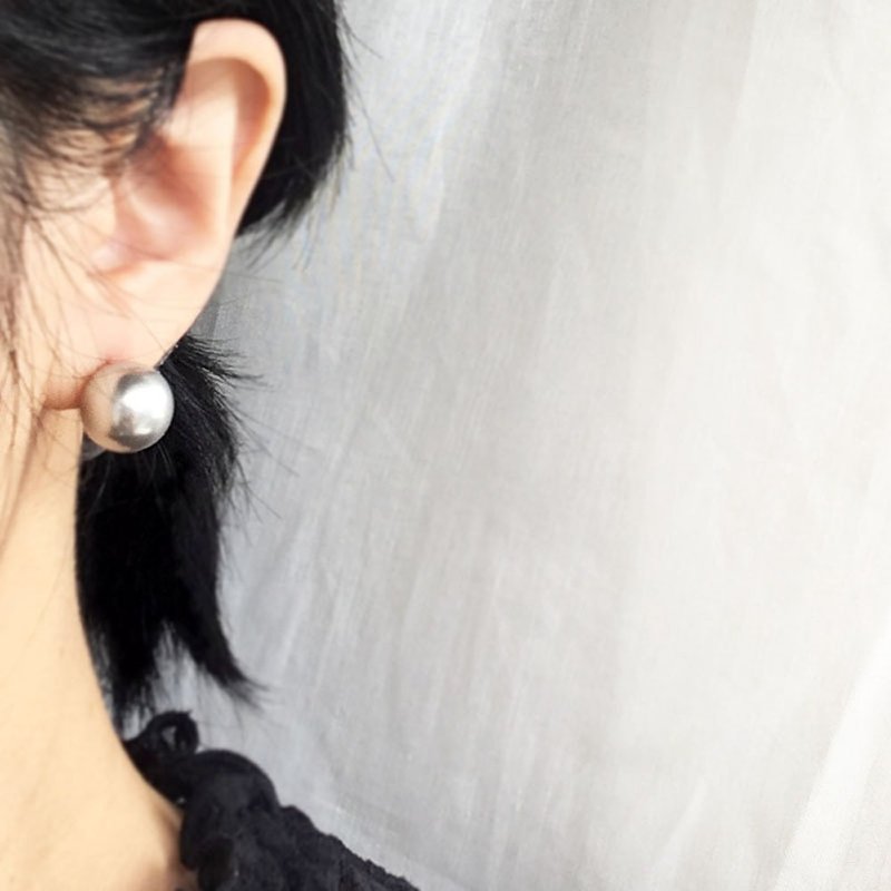 K14gf 施華洛世奇珍珠耳環 - 耳環/耳夾/耳骨夾 - 珍珠 白色