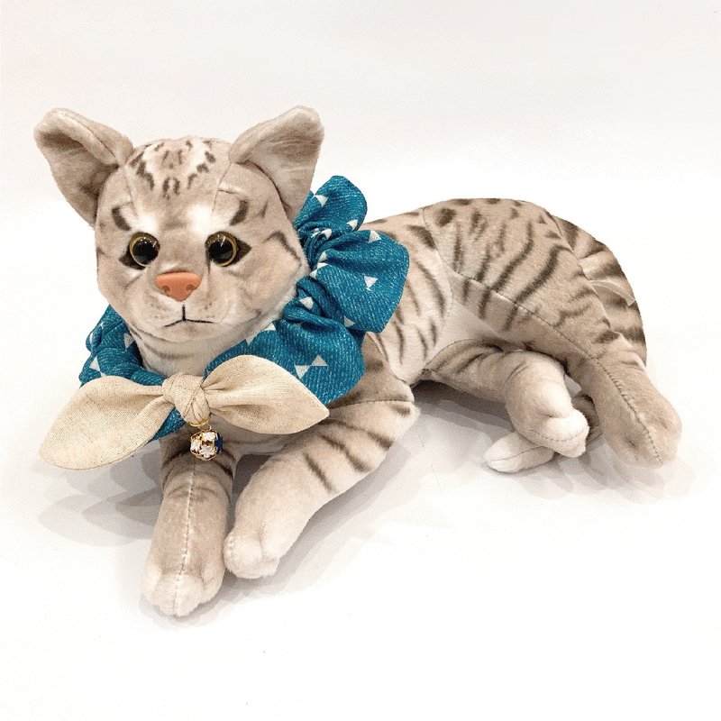 手工寵物圍兜 寵物大腸圈 - 項圈/牽繩 - 棉．麻 藍色