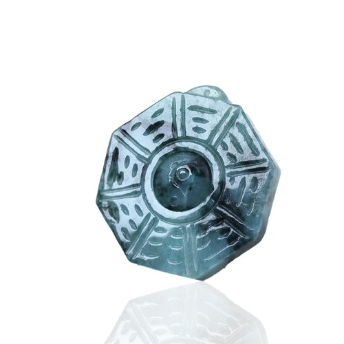 瓔珞珠寶盒 E.L.Jewelry Box 【乾坤太極】飄綠花翡翠八卦項鍊 | 天然緬甸玉A貨翡翠 | 送禮