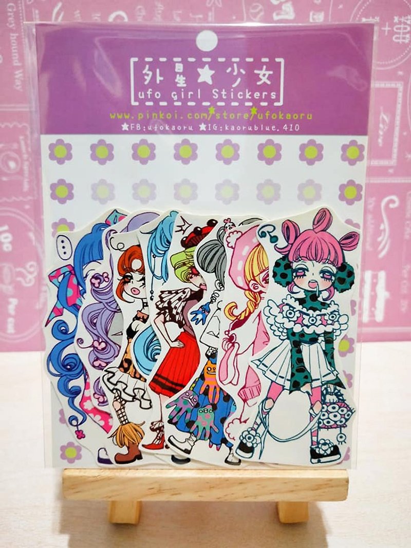 Strange Girl Sticker Set - สติกเกอร์ - กระดาษ สีม่วง