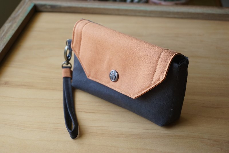 布錢包 – 手拿包 - 小麥色+紫色 - 禮物 (多色) - 手拿包 - 棉．麻 多色