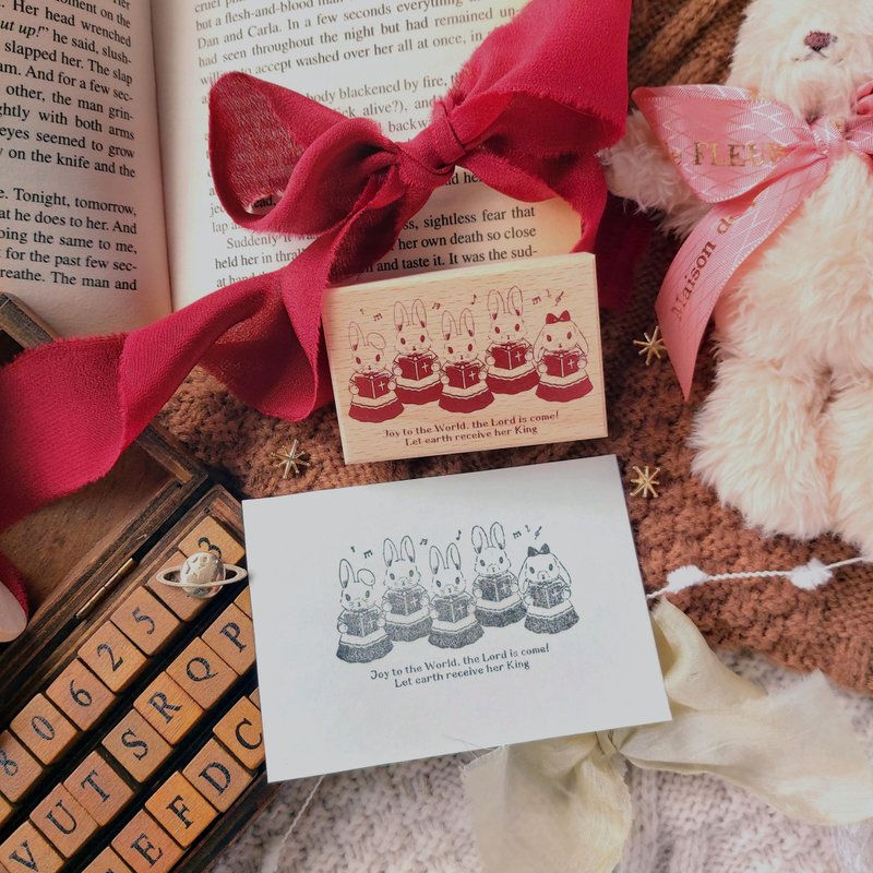 聖誕兔兔印章 - 唱詩班 - 印章/印台 - 木頭 