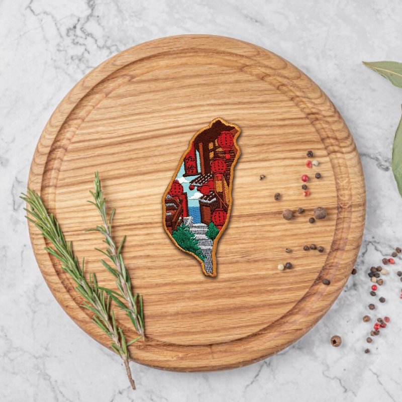 刺繡磁鐵-九份 - 磁鐵 - 繡線 紅色