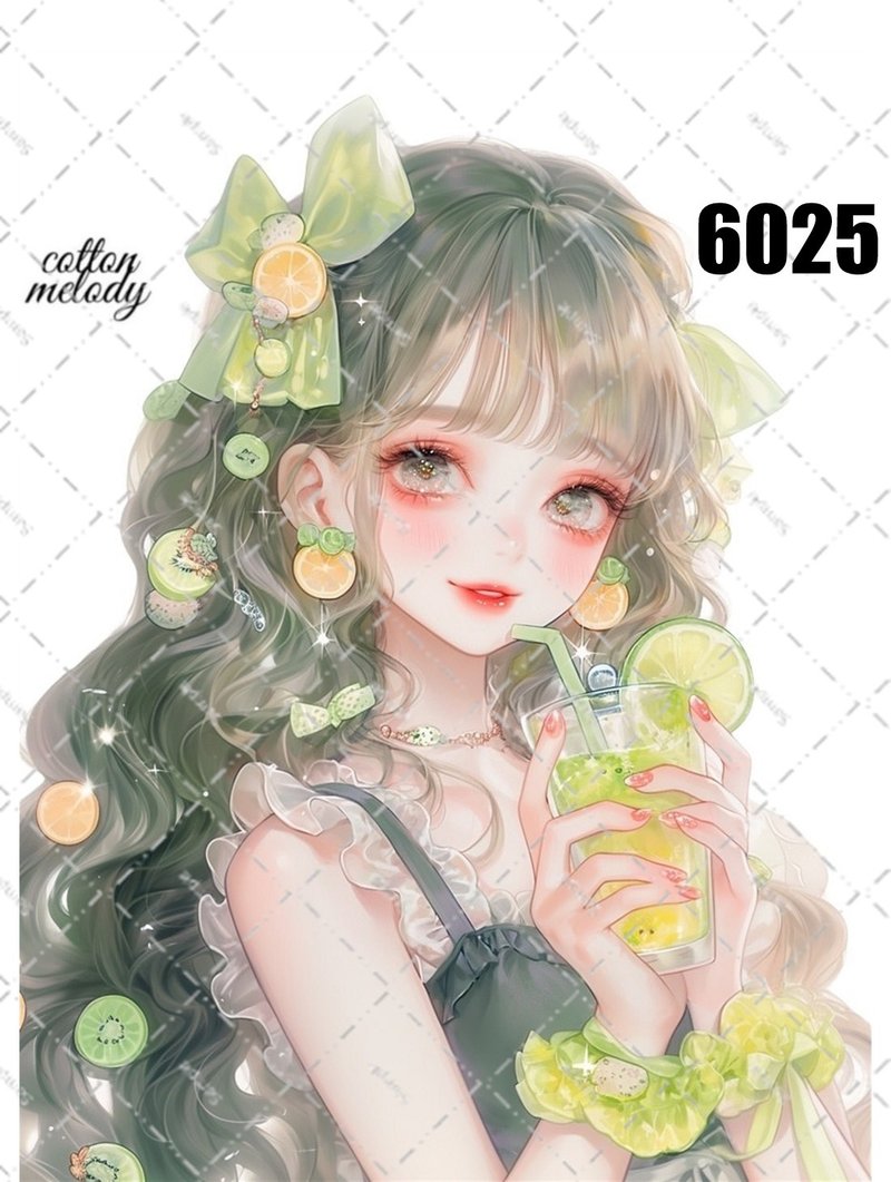 original sticker no.6025 人物ステッカー オリジナルステッカー 人物ステッカー 女の子ステッカー オリジナル人物ステッカー - 貼紙 - 紙 