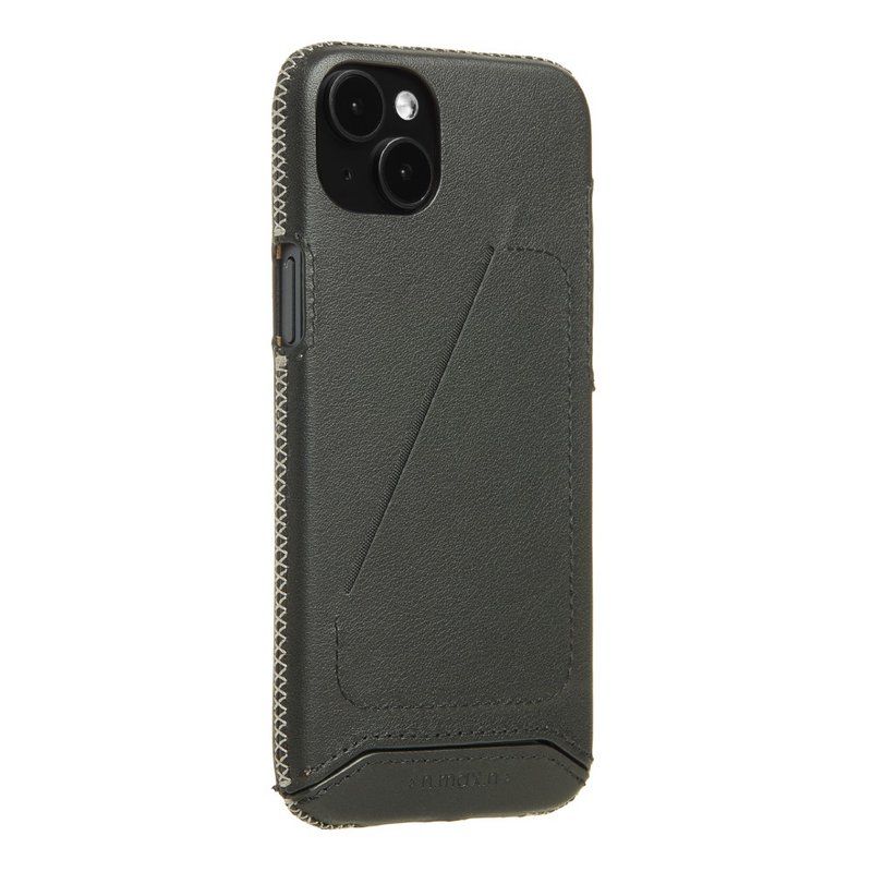 iPhone14 Plus Fully Covered Series Leather Case - Carbon Black - เคส/ซองมือถือ - หนังแท้ สีดำ