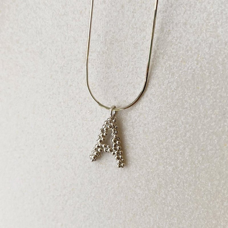 Sterling Silver Necklaces Silver - Handmade A letter pendant necklace with chain, Unique initial pendant