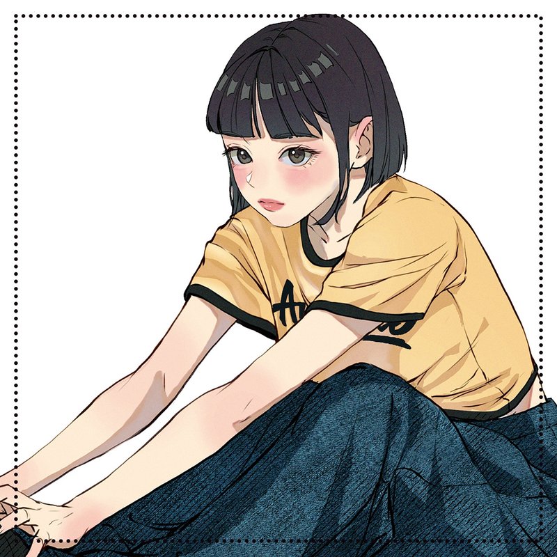 SUA 2 types (dodam) Girls cute stickers person sticker - 貼紙 - 紙 多色