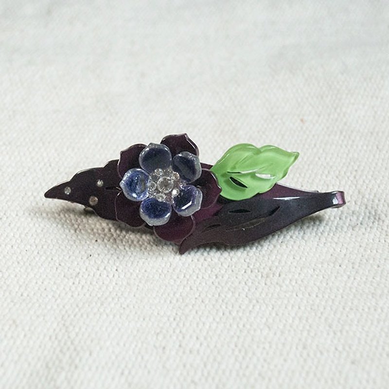 Colored Flower, Painted Acrylic Automatic Clip, Flat Clip, Hair Clip-Deep Purple - Hair Accessories - Acrylic Purple