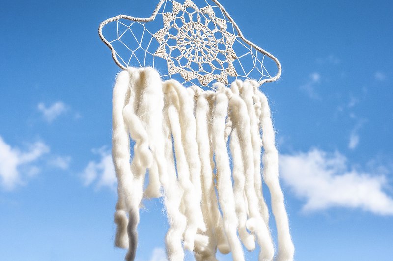 Hand-woven cotton Linen rainbow dream catcher charm dream Cather / handmade lace Dreamcatcher - Large clouds