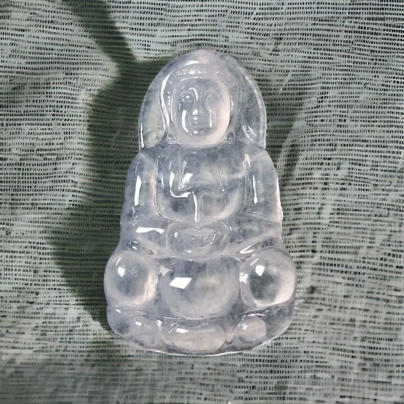高冰種翡翠觀音菩薩項鍊 | 天然緬甸玉翡翠A貨 | 送禮 - 項鍊 - 玉石 透明