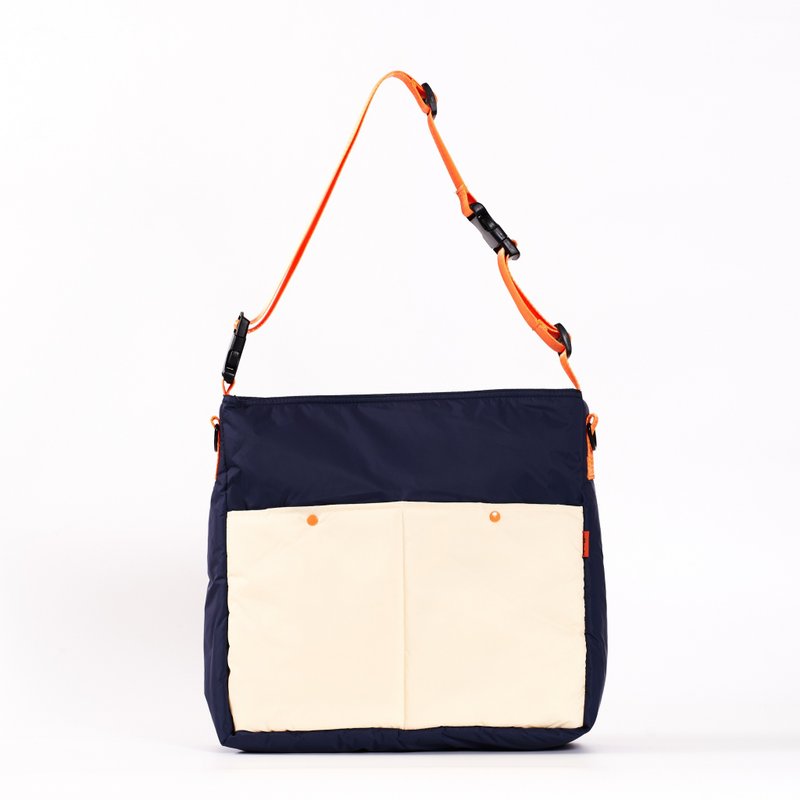 Lively Tote Navy & Cream - กระเป๋าแมสเซนเจอร์ - ไนลอน สีน้ำเงิน