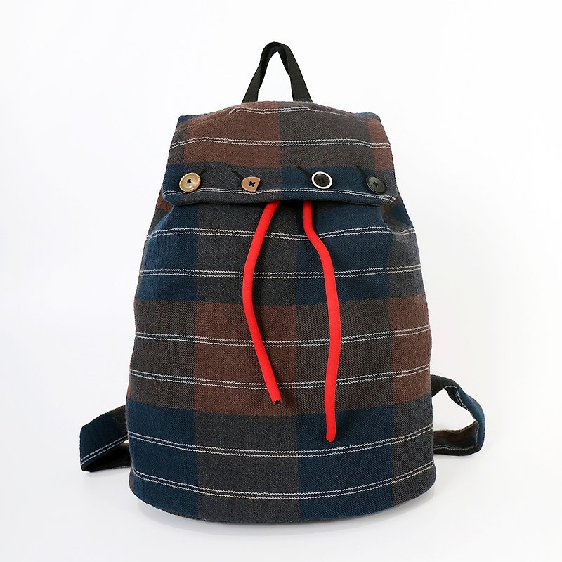 Brain cloth vat backpack high-quality imported wool backpack Japanese street backpack - Backpacks - Wool 