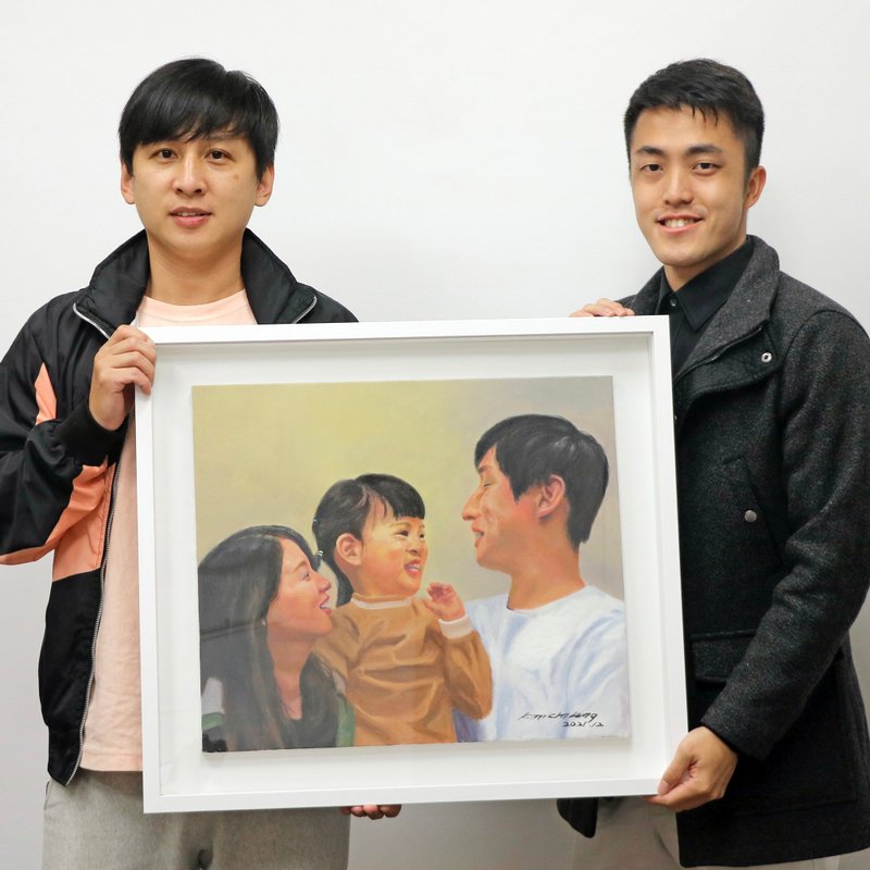 油畫肖像畫訂製/可客制化各種此寸/ 6號41*31cm - 似顏繪/客製畫 - 顏料 