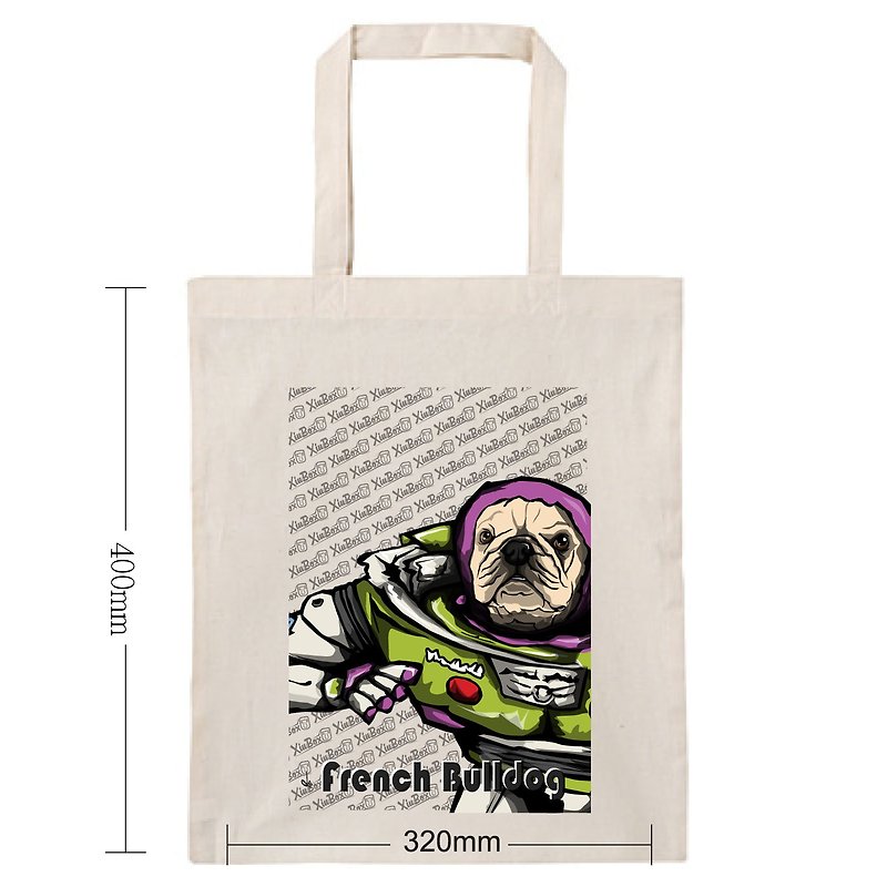 Buzz Lightyear Method Dog Fighting Illustration Original Design Eco Bag Canvas Bag Shopping Bag Tote Bag - กระเป๋าถือ - ผ้าฝ้าย/ผ้าลินิน 