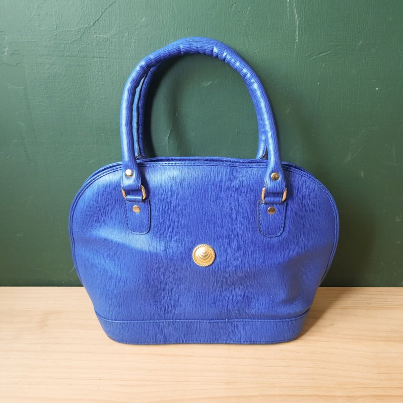 [Arctic second-hand groceries] Italian COGOZOCO sapphire blue vintage handbag - Handbags & Totes - Other Materials Blue