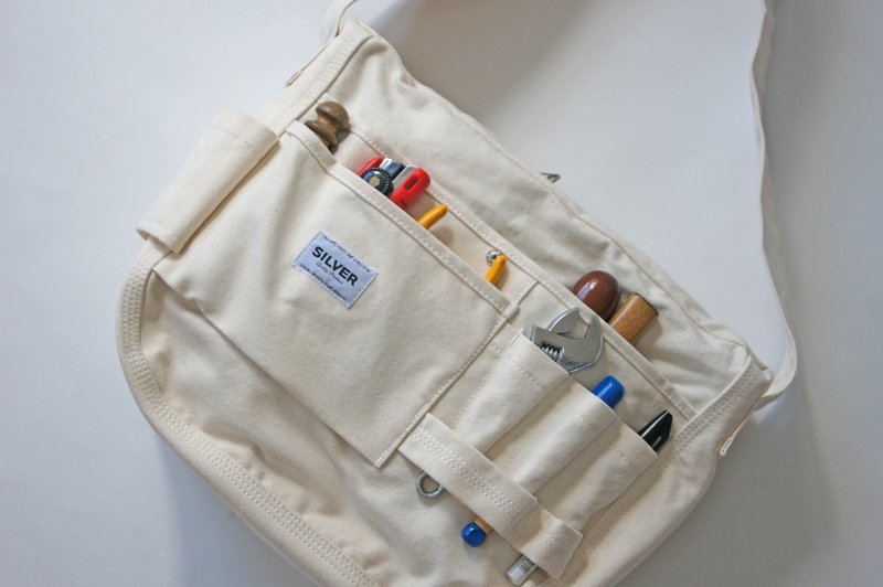 GAMEBOY - Messenger Bags & Sling Bags - Cotton & Hemp White