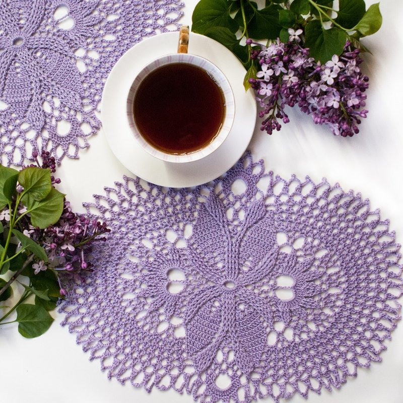 Custom cotton coaster Table place mat Coffe table lace runner 質感純棉手工鉤織杯墊 | 居家佈置 - ของวางตกแต่ง - ผ้าฝ้าย/ผ้าลินิน หลากหลายสี