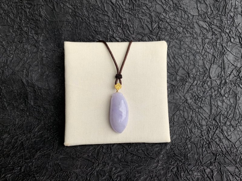 即日発送 天然ミャンマー産翡翠ペンダント スミレ色ひょうたんネックレス ギフト 幸運 - ネックレス - 翡翠 パープル