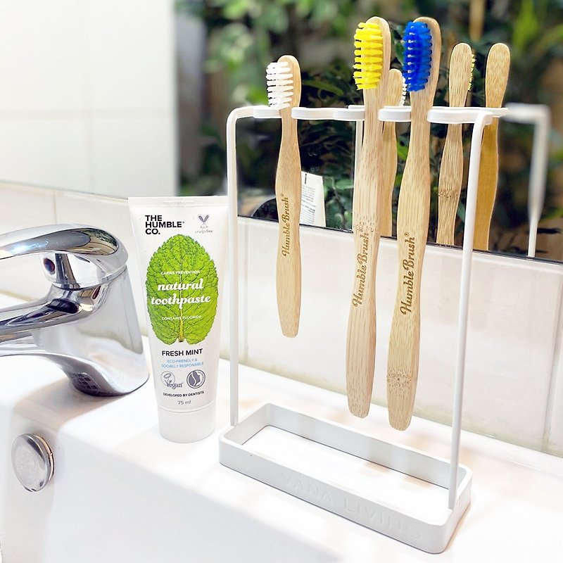 [50% off for 2 pieces] Vana Living Exclusive Toothbrush Storage Rack-White - อุปกรณ์ห้องน้ำ - โลหะ ขาว