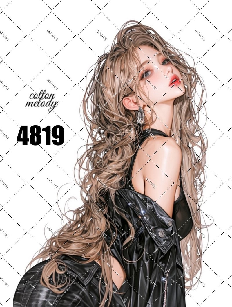 original sticker no.4819 人物ステッカー オリジナルステッカー オリジナル人物ステッカー 装飾ステッカー cotton melody - 貼紙 - 紙 