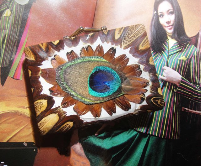 Peacock Eye Feathers Coin Purse