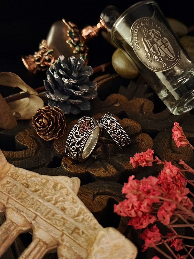 【巴洛克系列】巴洛克莓果/銀/情人對戒 - 戒指 - 純銀 銀色