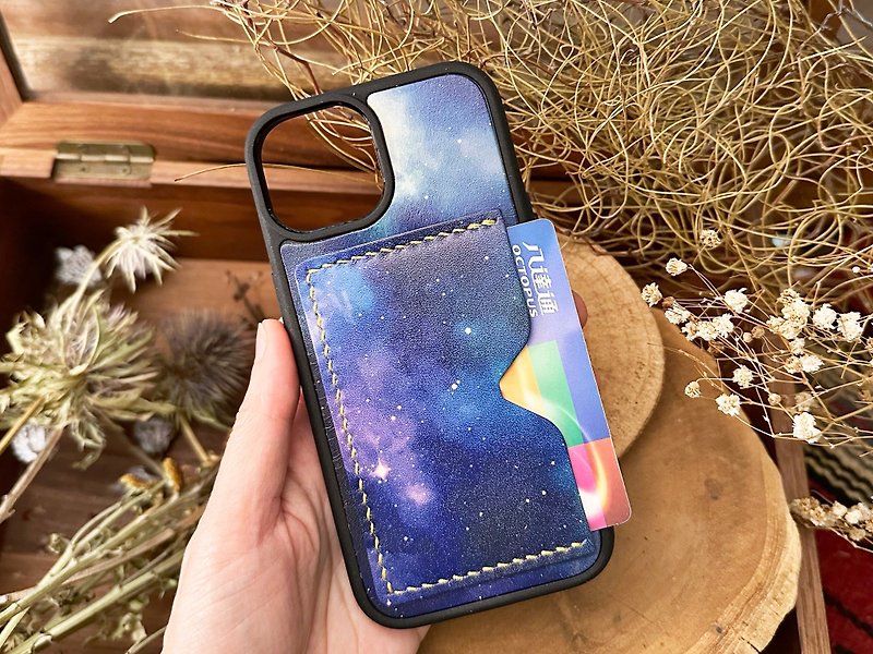 Galaxy Card iPhone ケース レザー DIY 素材パック 15 ProMax 縫製の良い電話ケース - 革細工 - 革 多色