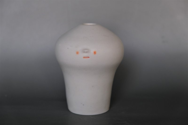 Su San YUME 026 - 一輪挿し 陶器鉢 花瓶 バレンタインデー - 花瓶・植木鉢 - 陶器 ホワイト