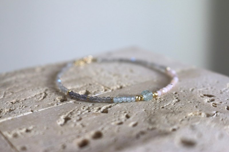 Brass bracelet 0340-little different - Bracelets - Semi-Precious Stones Blue
