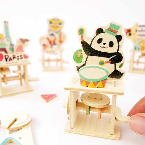 猴子設計 Monkey Design DIY模型玩具【木作小劇場-貓熊】互動式明信片