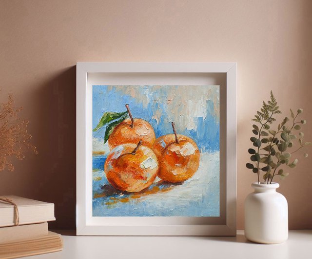 みかん　蜜柑 美術品　額装　油彩 絵画 油絵 サイズ約57.5×38×5cm みかん 蜜柑 美術品 額装 油彩 絵画 油絵 サイズ約57.5×38×5cm