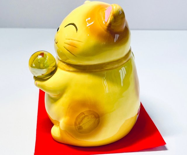招き猫貯金箱 イエロー 招き猫貯金箱 イエロー