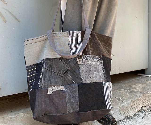 Birkin-style Denim Remake Patchwork Bag 30 Cm Type Original 