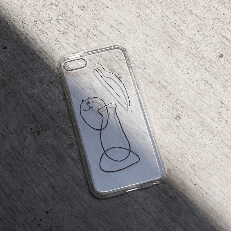 吉普貓-插畫系列  透明防撞空壓軟殼【多種型號客製】 - 手機殼/手機套 - 橡膠 透明