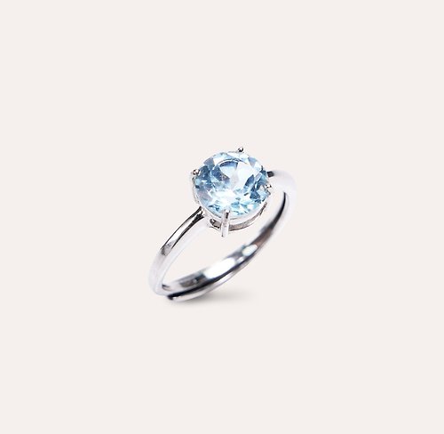 安的珠寶 AND Jewel AND 托帕石 藍色 圓形7mm 戒指 經典系列 Round 天然寶石 安的珠